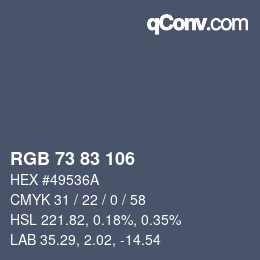 Farbcode: RGB 73 83 106 | qconv.com
