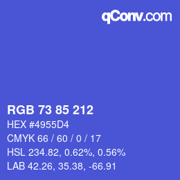 Farbcode: RGB 73 85 212 | qconv.com