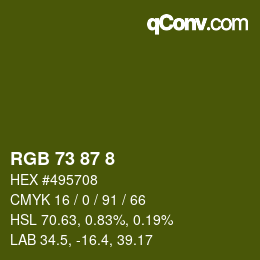 カラーコード: RGB 73 87 8 | qconv.com