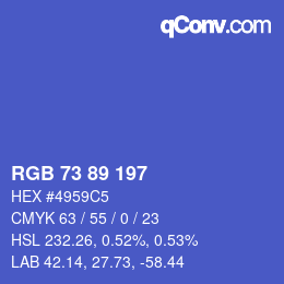 颜色代码: RGB 73 89 197 | qconv.com