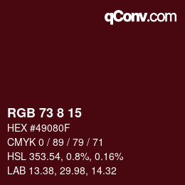 Color code: RGB 73 8 15 | qconv.com