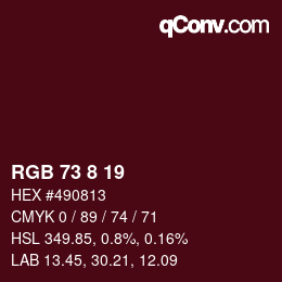 Color code: RGB 73 8 19 | qconv.com