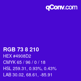 Color code: RGB 73 8 210 | qconv.com