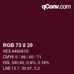 Color code: RGB 73 8 29 | qconv.com