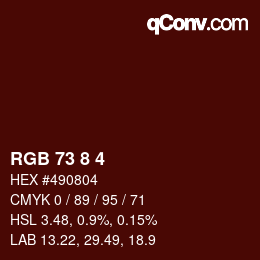 カラーコード: RGB 73 8 4 | qconv.com