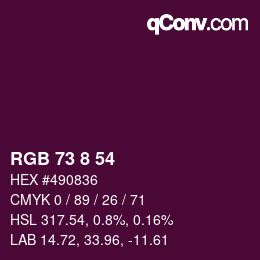カラーコード: RGB 73 8 54 | qconv.com