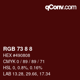 Código de color: RGB 73 8 8 | qconv.com
