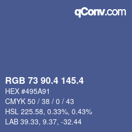 カラーコード: RGB 73 90.4 145.4 | qconv.com