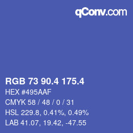 カラーコード: RGB 73 90.4 175.4 | qconv.com