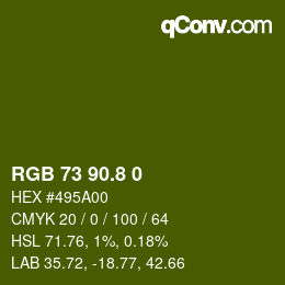 カラーコード: RGB 73 90.8 0 | qconv.com