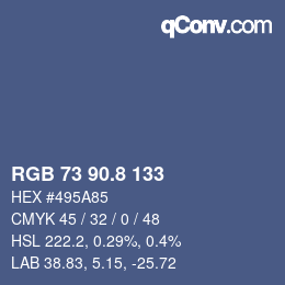 カラーコード: RGB 73 90.8 133 | qconv.com