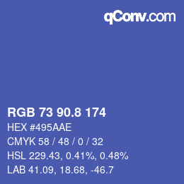 カラーコード: RGB 73 90.8 174 | qconv.com