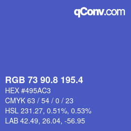 カラーコード: RGB 73 90.8 195.4 | qconv.com