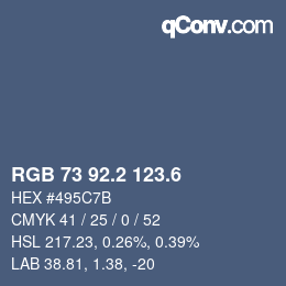 カラーコード: RGB 73 92.2 123.6 | qconv.com