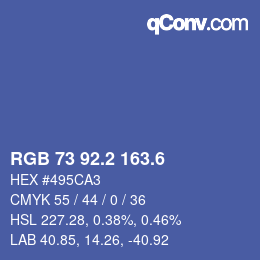 カラーコード: RGB 73 92.2 163.6 | qconv.com