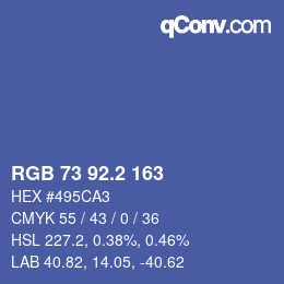 カラーコード: RGB 73 92.2 163 | qconv.com