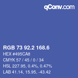カラーコード: RGB 73 92.2 168.6 | qconv.com