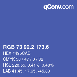カラーコード: RGB 73 92.2 173.6 | qconv.com