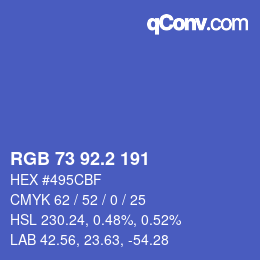 カラーコード: RGB 73 92.2 191 | qconv.com