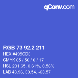 カラーコード: RGB 73 92.2 211 | qconv.com
