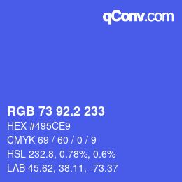 カラーコード: RGB 73 92.2 233 | qconv.com