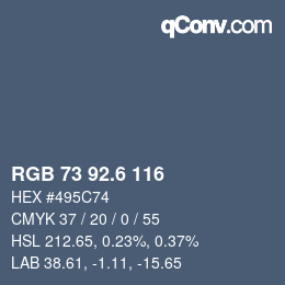 カラーコード: RGB 73 92.6 116 | qconv.com