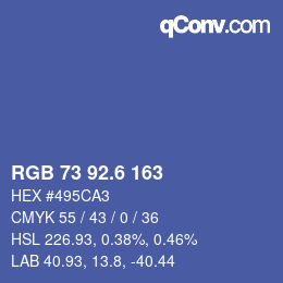 カラーコード: RGB 73 92.6 163 | qconv.com
