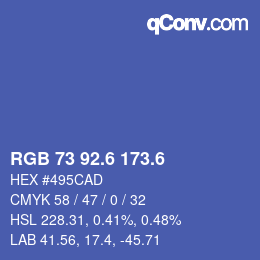 カラーコード: RGB 73 92.6 173.6 | qconv.com