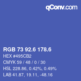 カラーコード: RGB 73 92.6 178.6 | qconv.com