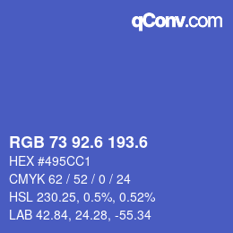 カラーコード: RGB 73 92.6 193.6 | qconv.com