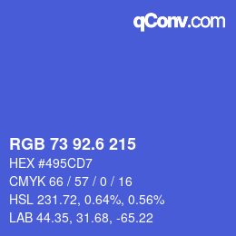 カラーコード: RGB 73 92.6 215 | qconv.com