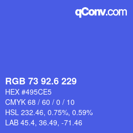 カラーコード: RGB 73 92.6 229 | qconv.com