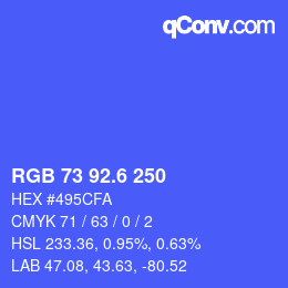 カラーコード: RGB 73 92.6 250 | qconv.com