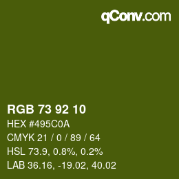 颜色代码: RGB 73 92 10 | qconv.com