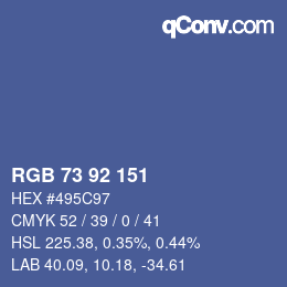 颜色代码: RGB 73 92 151 | qconv.com