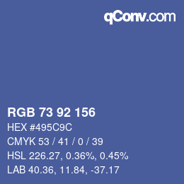 カラーコード: RGB 73 92 156 | qconv.com