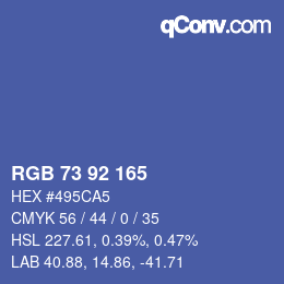 カラーコード: RGB 73 92 165 | qconv.com