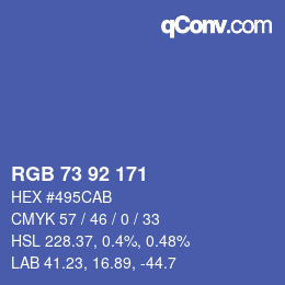 颜色代码: RGB 73 92 171 | qconv.com
