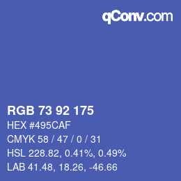 カラーコード: RGB 73 92 175 | qconv.com