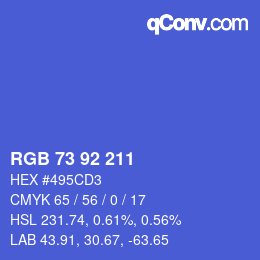 カラーコード: RGB 73 92 211 | qconv.com