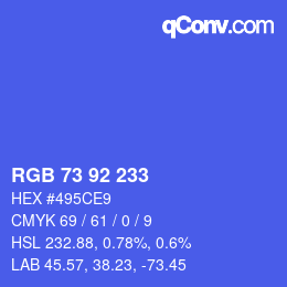 カラーコード: RGB 73 92 233 | qconv.com