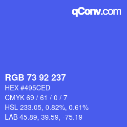 カラーコード: RGB 73 92 237 | qconv.com