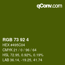 カラーコード: RGB 73 92 4 | qconv.com