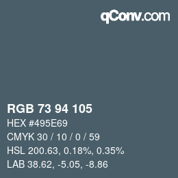 カラーコード: RGB 73 94 105 | qconv.com
