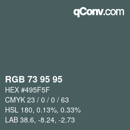 Code couleur: RGB 73 95 95 | qconv.com