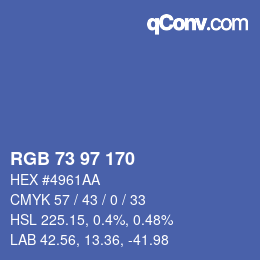 Color code: RGB 73 97 170 | qconv.com