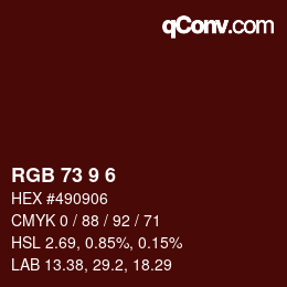 Color code: RGB 73 9 6 | qconv.com