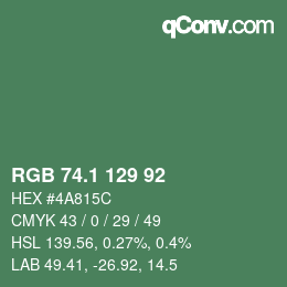 カラーコード: RGB 74.1 129 92 | qconv.com