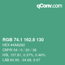Color code: RGB 74.1 162.8 130 | qconv.com