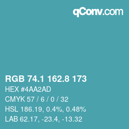 Color code: RGB 74.1 162.8 173 | qconv.com